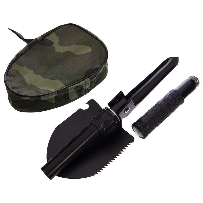 Лопата туристична складна SP-Sport SY-193 чорна в нейлоновому чохлі (І=40см)