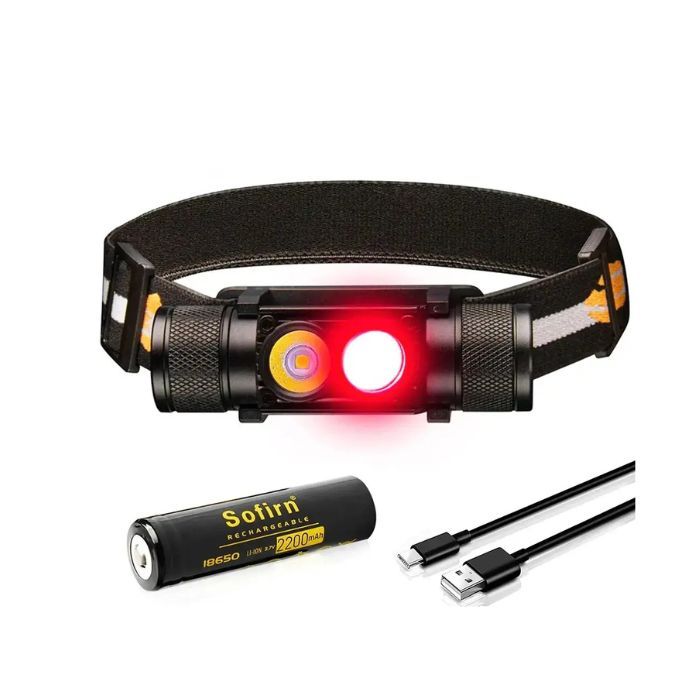 Тактичний налобний ліхтар Sofirn H25LR з червоним світлом 660лм