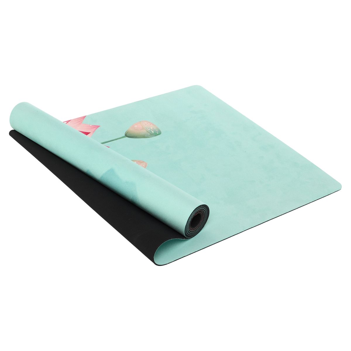 Килимок для йоги замшевий каучуковий двошаровий 3 мм Record FI-5662-27 (бірюзовий, 183х61х0,3см)