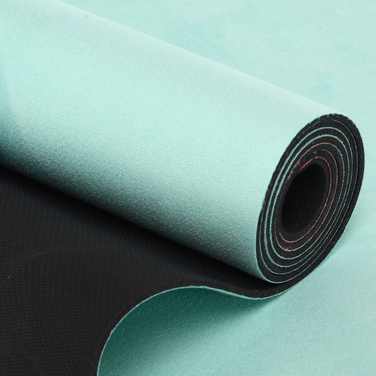 Килимок для йоги замшевий каучуковий двошаровий 3 мм Record FI-5662-27 (бірюзовий, 183х61х0,3см)