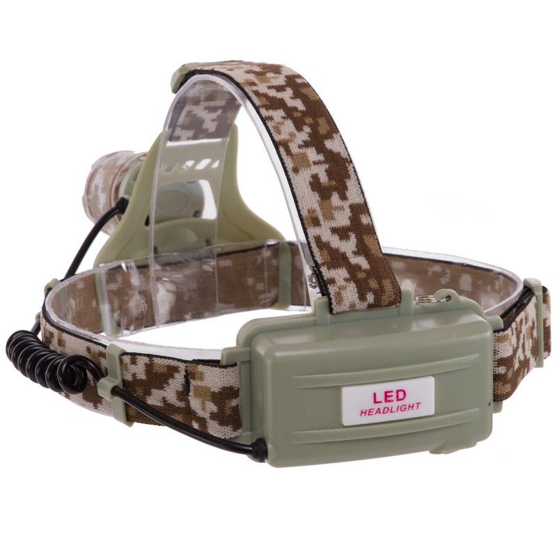 Ліхтарик налобний SP-Sport SY-003M, пластик на акумуляторі, комуфляж Marpat