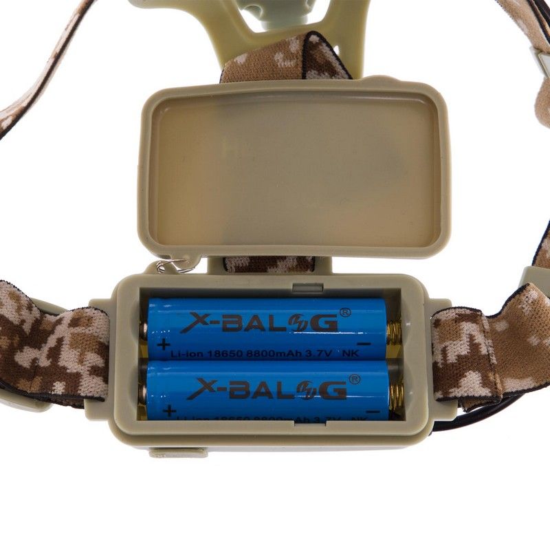 Ліхтарик налобний SP-Sport SY-003M, пластик на акумуляторі, комуфляж Marpat