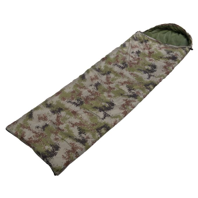 Спальний мішок одіяло з капішоном SP-Sport SY-7373 (180+30х70 см, t-5 до +15, комуфляж сірий
