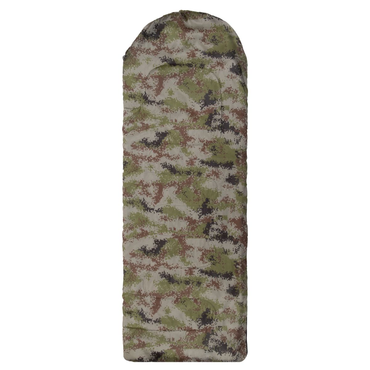 Спальний мішок одіяло з капішоном SP-Sport SY-7373 (180+30х70 см, t-5 до +15, комуфляж сірий