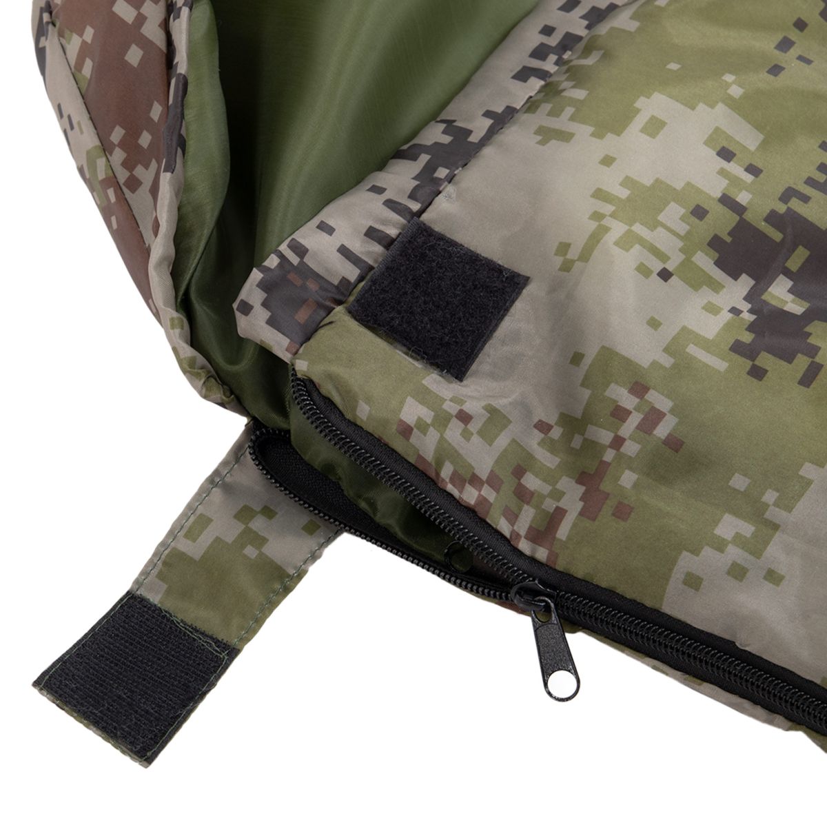 Спальний мішок одіяло з капішоном SP-Sport SY-7373 (180+30х70 см, t-5 до +15, комуфляж сірий