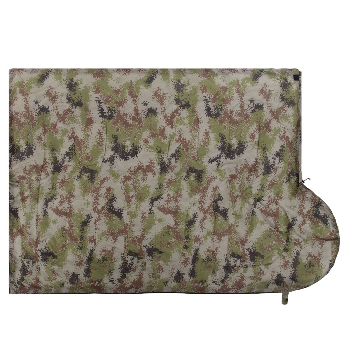 Спальний мішок одіяло з капішоном SP-Sport SY-7373 (180+30х70 см, t-5 до +15, комуфляж сірий