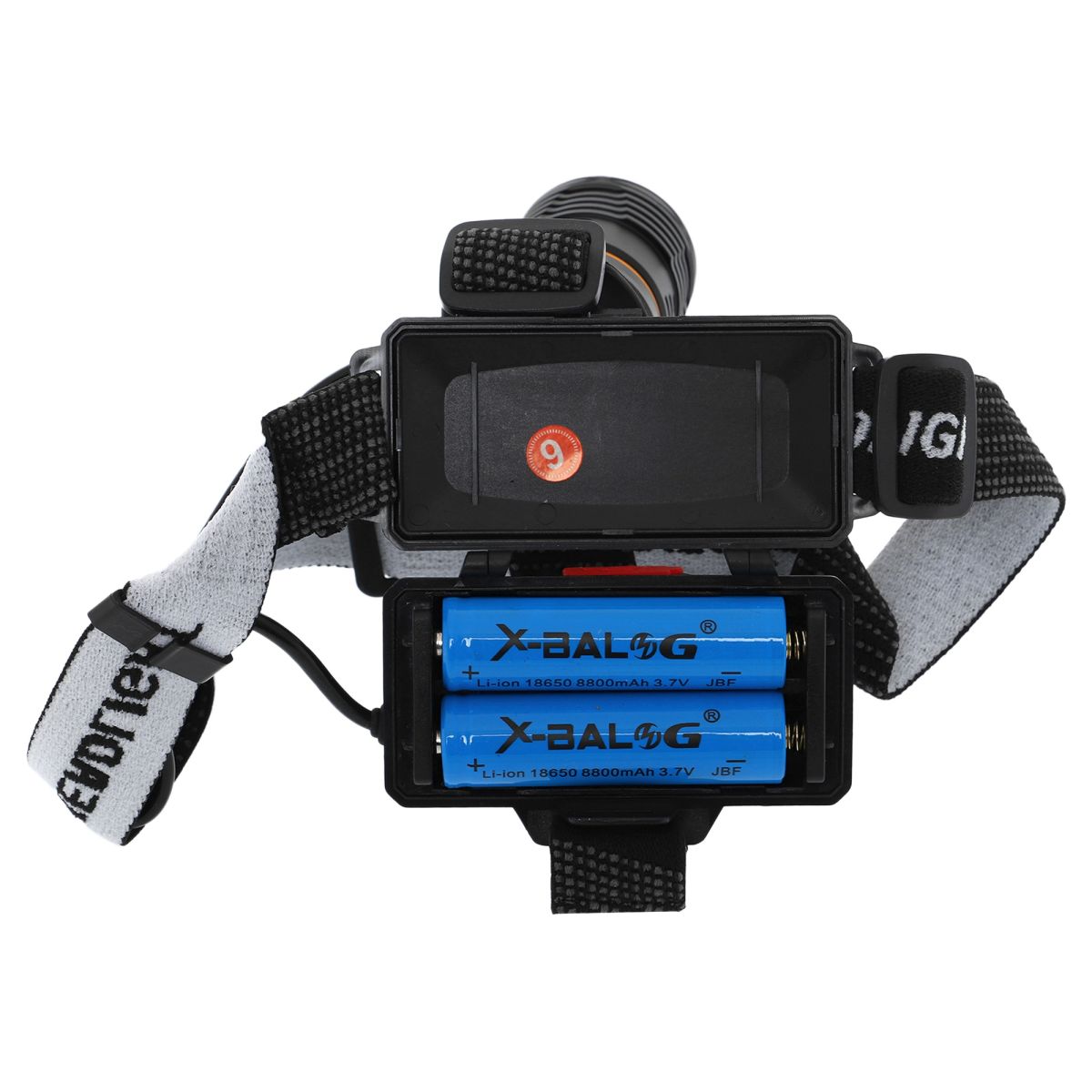 Ліхтарик налобний X-BALOG BL-8061-2-2-P50  на батарейках, чорний