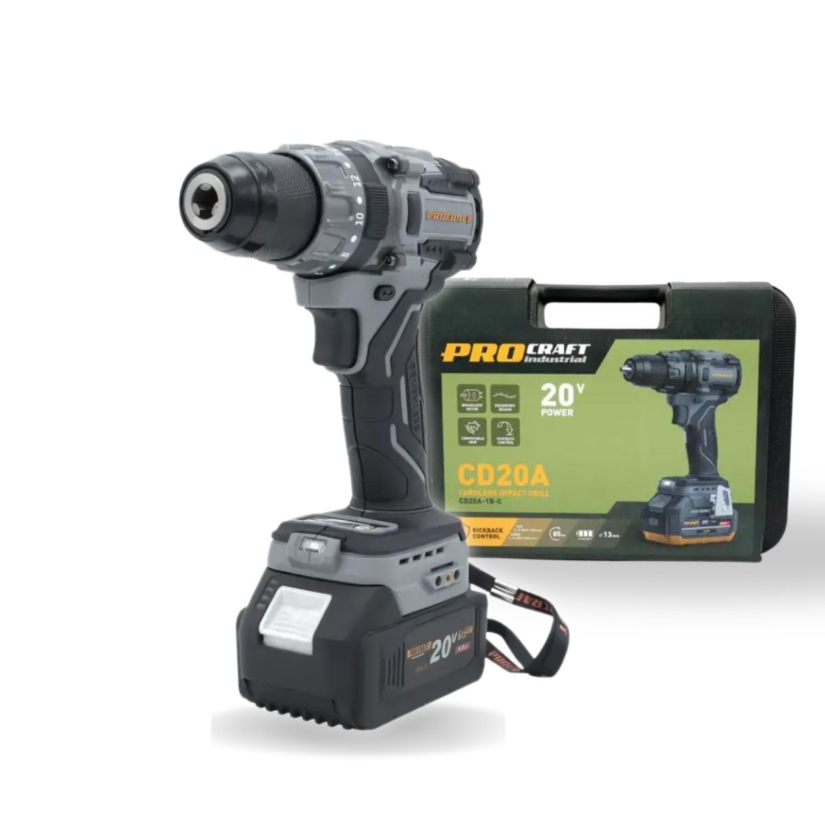 Шуруповерт Procraft industrial CD20A (з 1 акб та зп)
