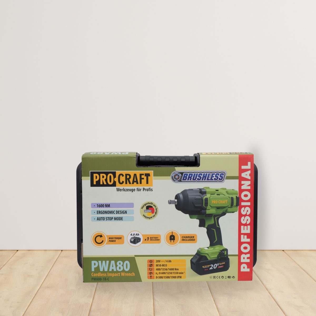 Акумуляторний гайковерт Procraft PWA80 Кейс (з 1 АКБ та ЗП)