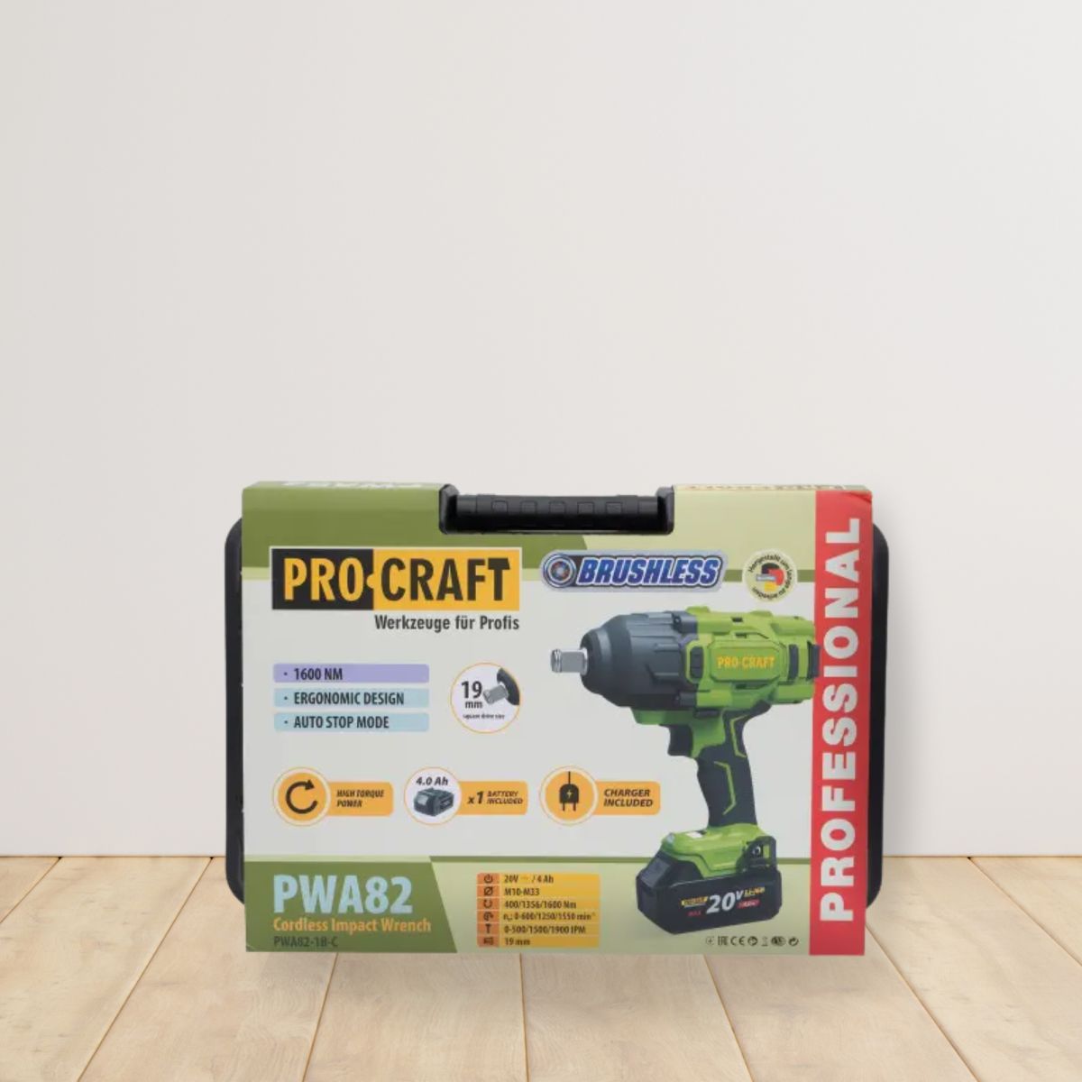 Акумуляторний гайковерт Procraft PWA82 Кейс (з 1 АКБ та ЗП)