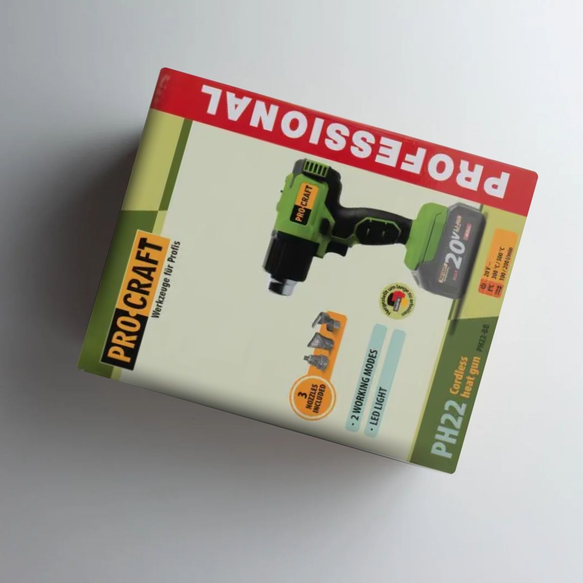 Акумуляторний фен промисловий Procraft PH22 (без акб та зп)
