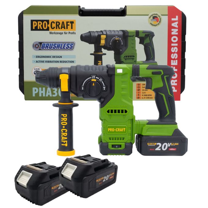 Акумуляторний перфоратор Procraft PHA30 Кейс (з 2 акб та ЗП)