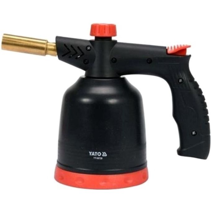 Лампа паяльна газова з п'єзозапалом YATO, 1.7 кВт, 123 г/год, 360° тип з`єднання EURO EN417