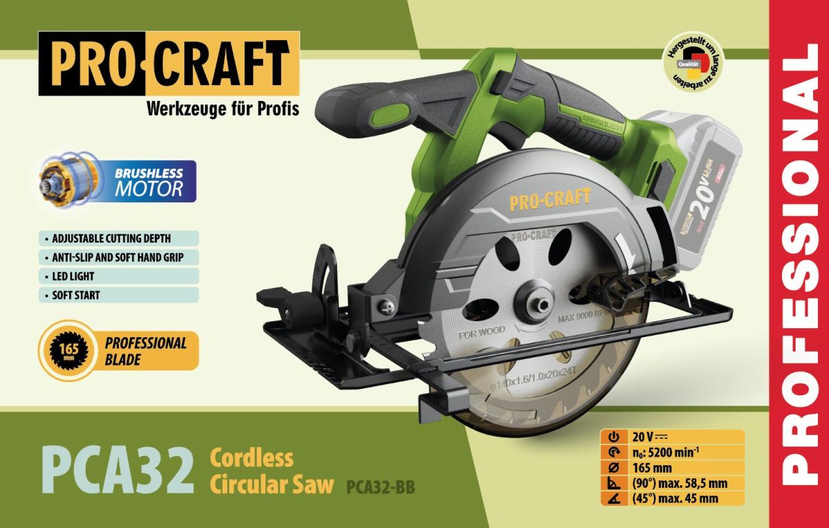 Акумуляторна дискова пила Procraft PCA32 (Без акб та зп)