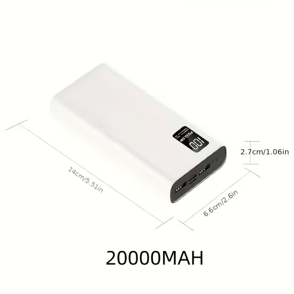 Портативний зарядний пристрій, 22,5 Вт 20000 мАг USB C Power In/Out Швидка зарядка, PD 3,0+QC 4,0