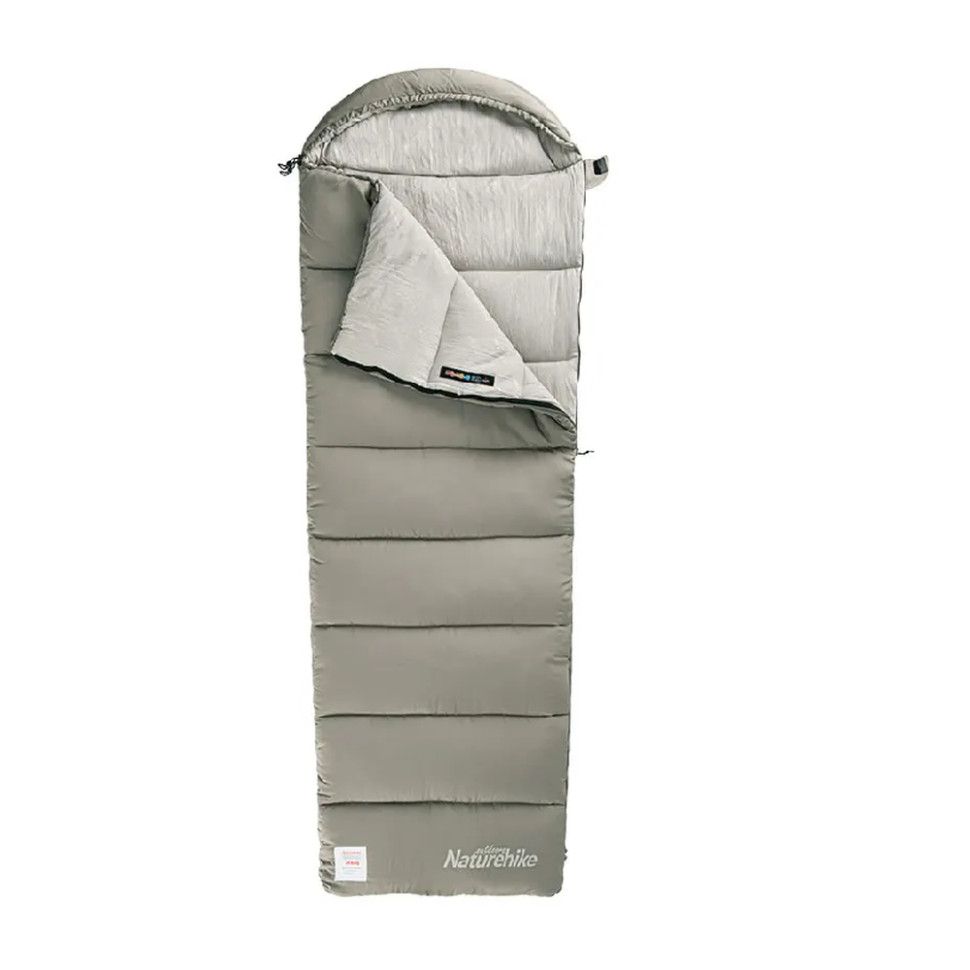 Спальний мішок з капюшоном Naturehike M300 NH20MSD02, зелений, правий