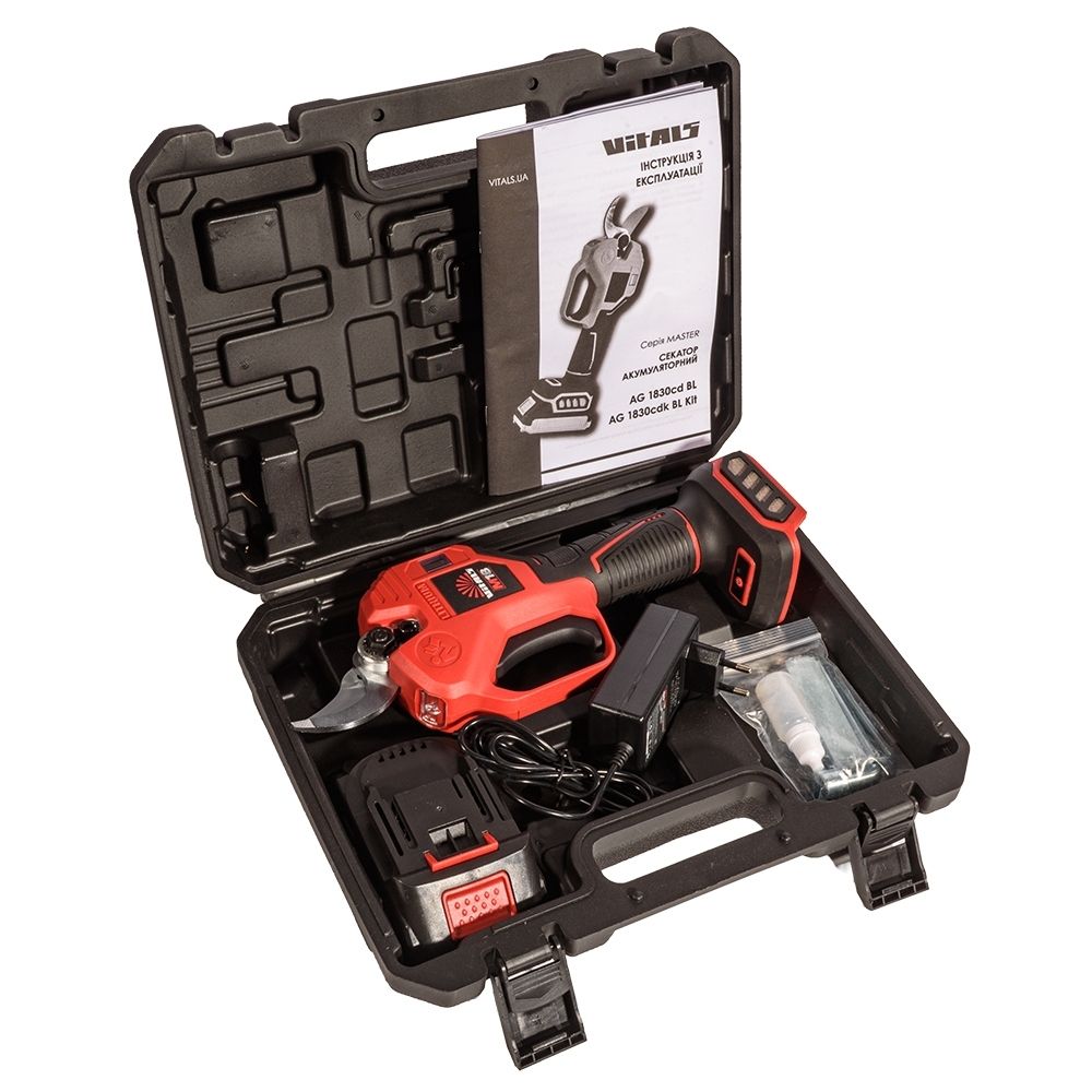 Секатор акумуляторний Vitals Master AG 1830cdk BL Kit