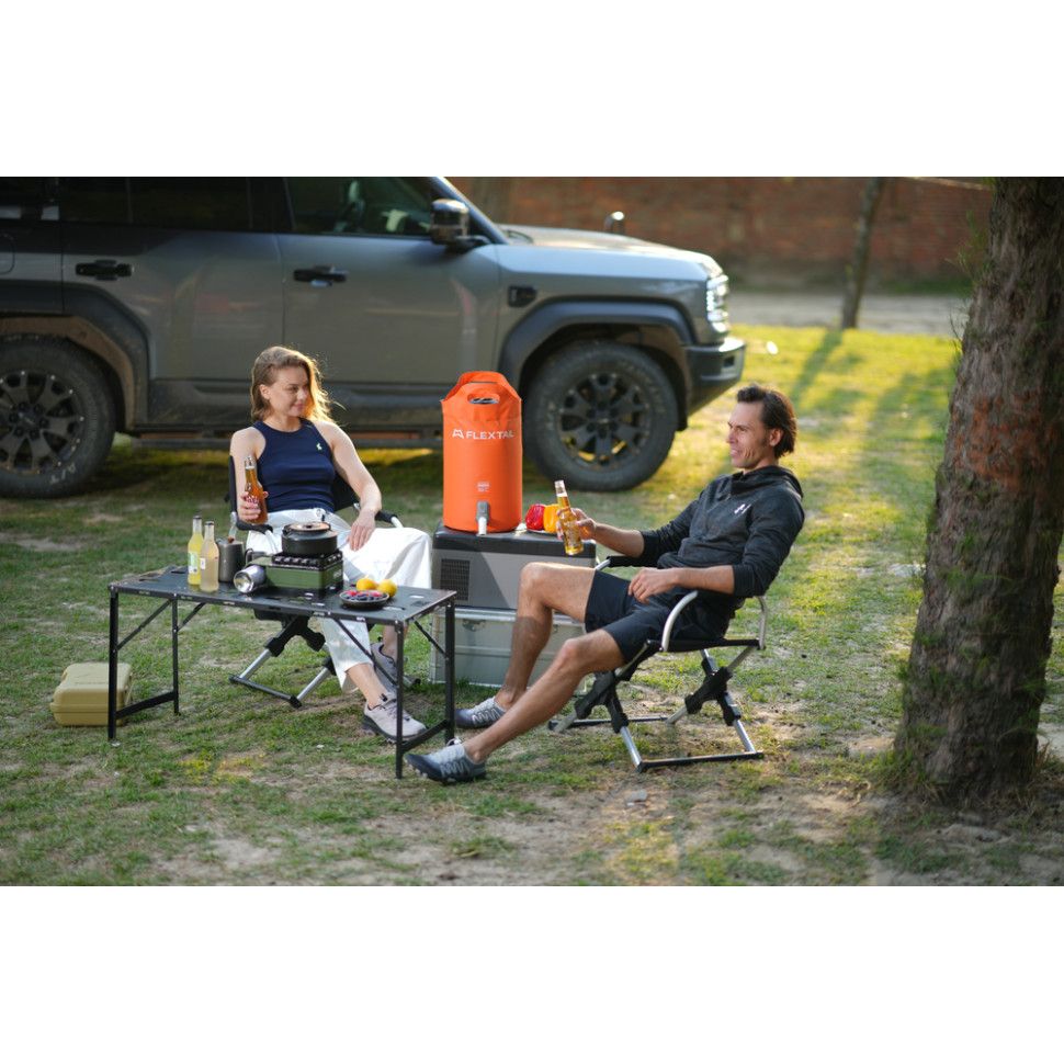 Душ портативний із ємністю та насосом Flextail Tiny Shower Bucket, 20л, помаранчевий