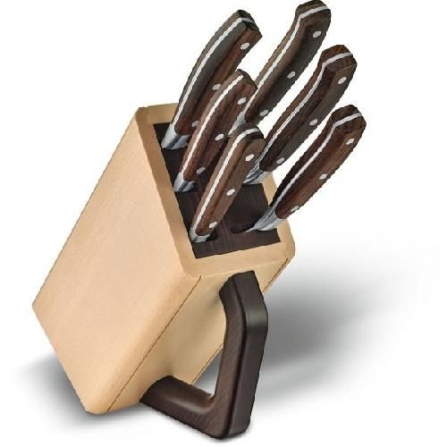 Набір кухонний Victorinox Grand Maitre Сhef's Wood Cutlery Block 6шт з дерев. ручкою з підставкою (5