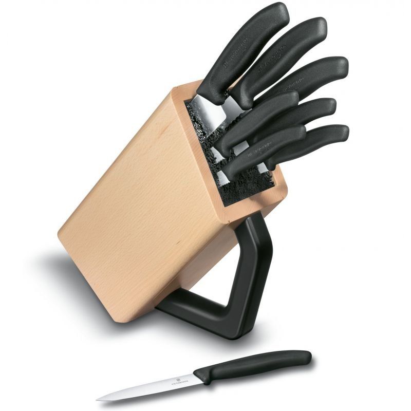 Набір кухонний Victorinox SwissClassic Cutlery Block 8шт з чорн. ручкою з підставкою (8 ножів)