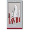 Набір кухонний Victorinox SwissClassic Kitchen Set 4шт з черв. ручкою (2 ножа, ножиці, овочечистка)