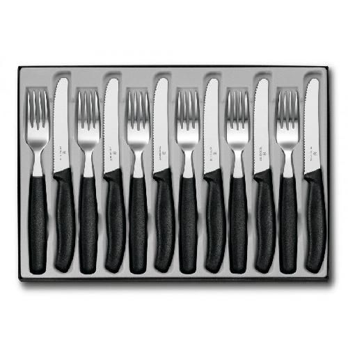 Набір кухонний Victorinox SwissClassic Table Set 12шт з чорн. ручкою (6 ножів, 6 віделок)
