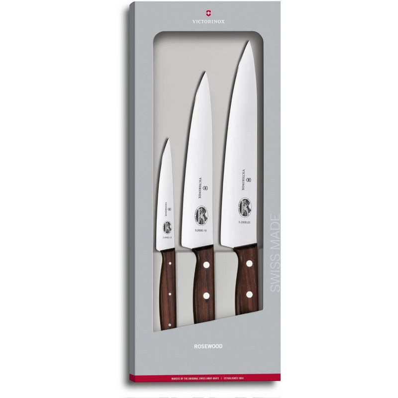 Набір кухонний Victorinox Wood Carving Set 3 ножа з дерев. ручкою (12,19,22см) у подар.упак.