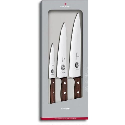Набір кухонний Victorinox Wood Carving Set 3 ножа з дерев. ручкою (12,19,22см) у подар.упак.