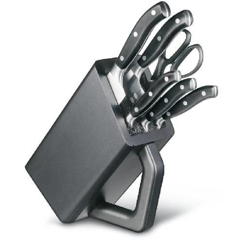 Набір кухонний Victorinox Grand Maitre Сhef's Cutlery Block 6шт з чорн. ручкою з підставкою (5 ножів