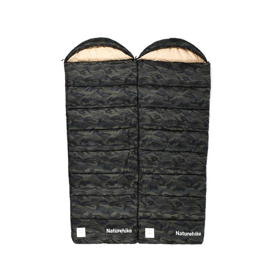Спальний мішок з капюшоном Naturehike M320 CNK2350WS023, зелений камуфляж, правий