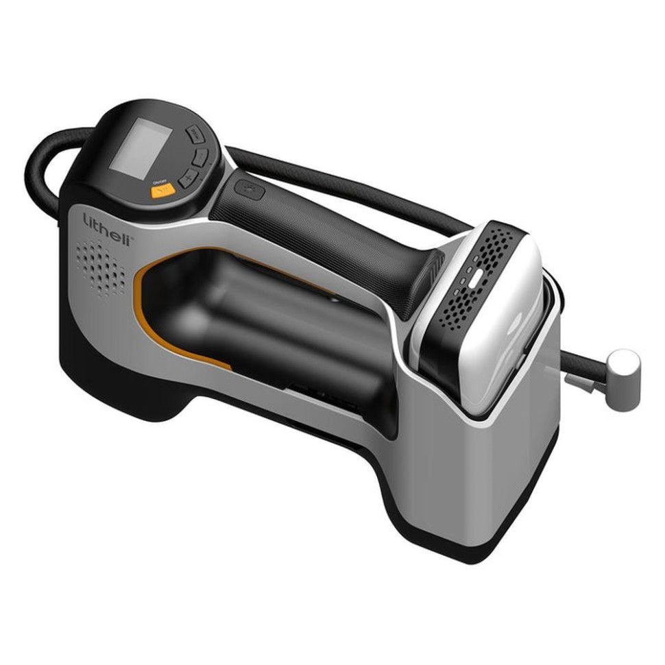 Акумуляторний компресор Litheli з ліхтарем, живлення від павербанку (УМБ Litheli Power Bank 20000 mA