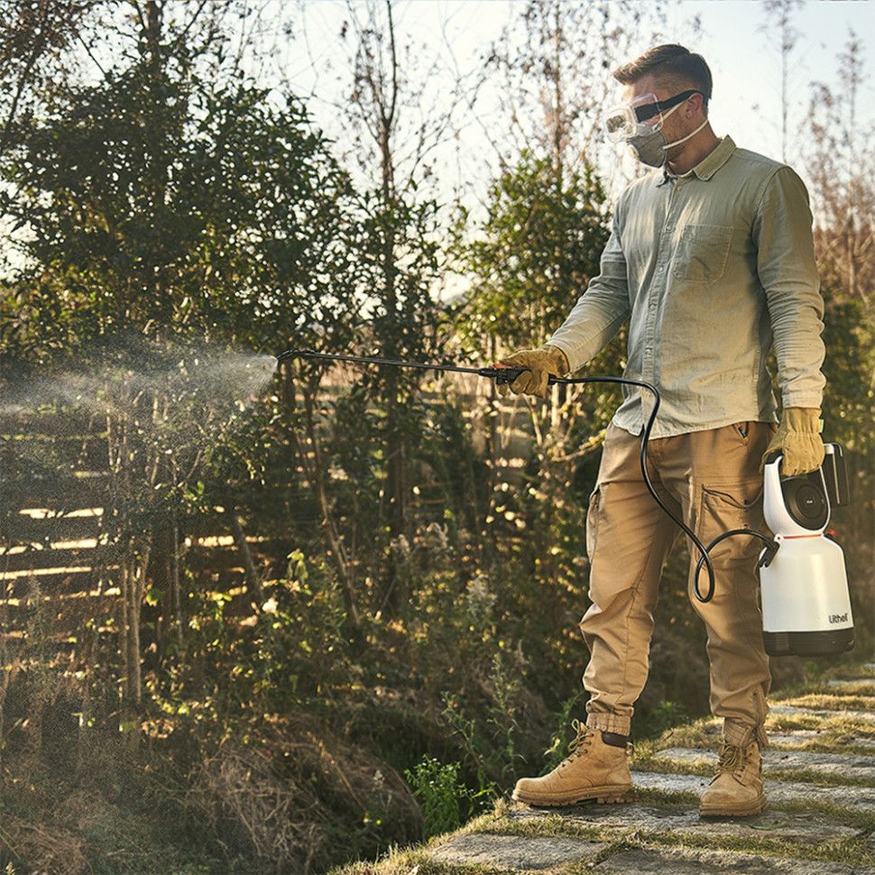 Акумуляторний обприскувач садовий Litheli, живлення від павербанку (УМБ Litheli Power Bank 10000 mAh