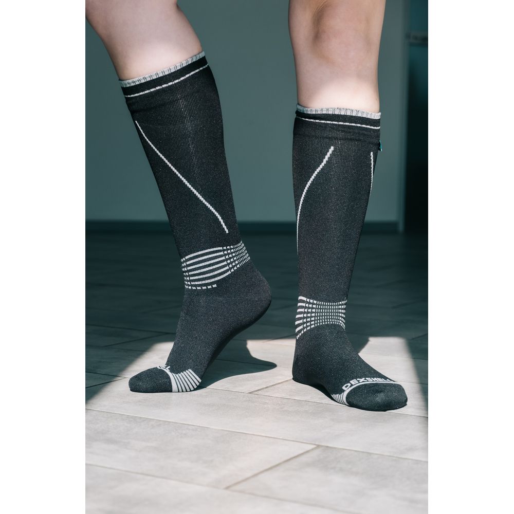 Водонепроникні шкарпетки Dexshell Longlite Socks 2.0, сірі полоски, розмір M (39-42)