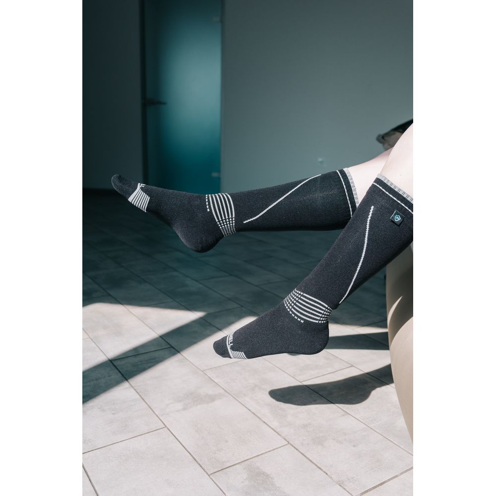 Водонепроникні шкарпетки Dexshell Longlite Socks 2.0, сірі полоски, розмір M (39-42)