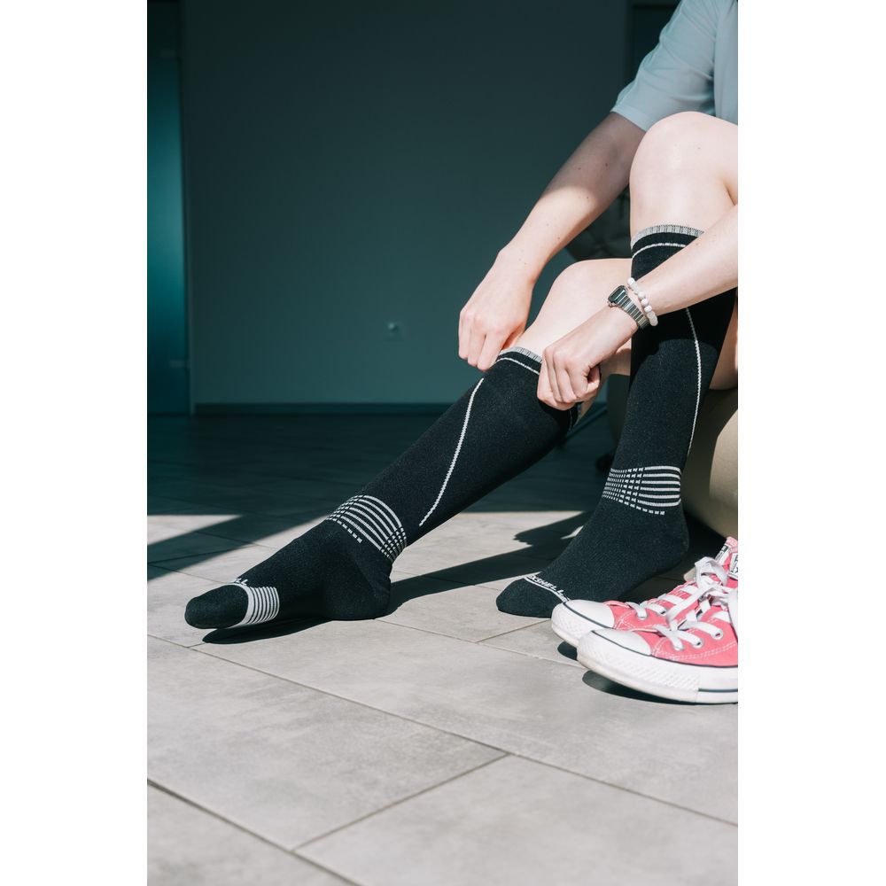 Водонепроникні шкарпетки Dexshell Longlite Socks 2.0, блакитні полоски, розмір S (36-38)