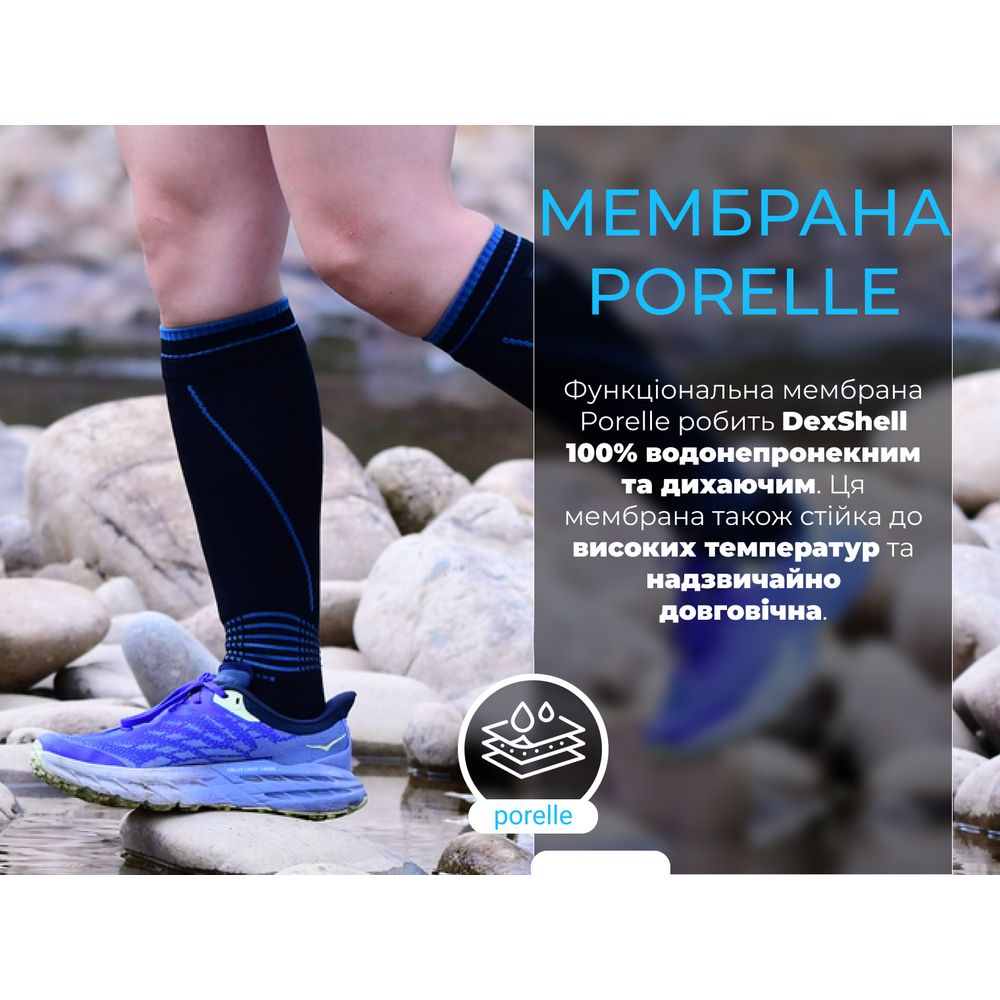 Водонепроникні шкарпетки Dexshell Longlite Socks 2.0, блакитні полоски, розмір M (39-42)
