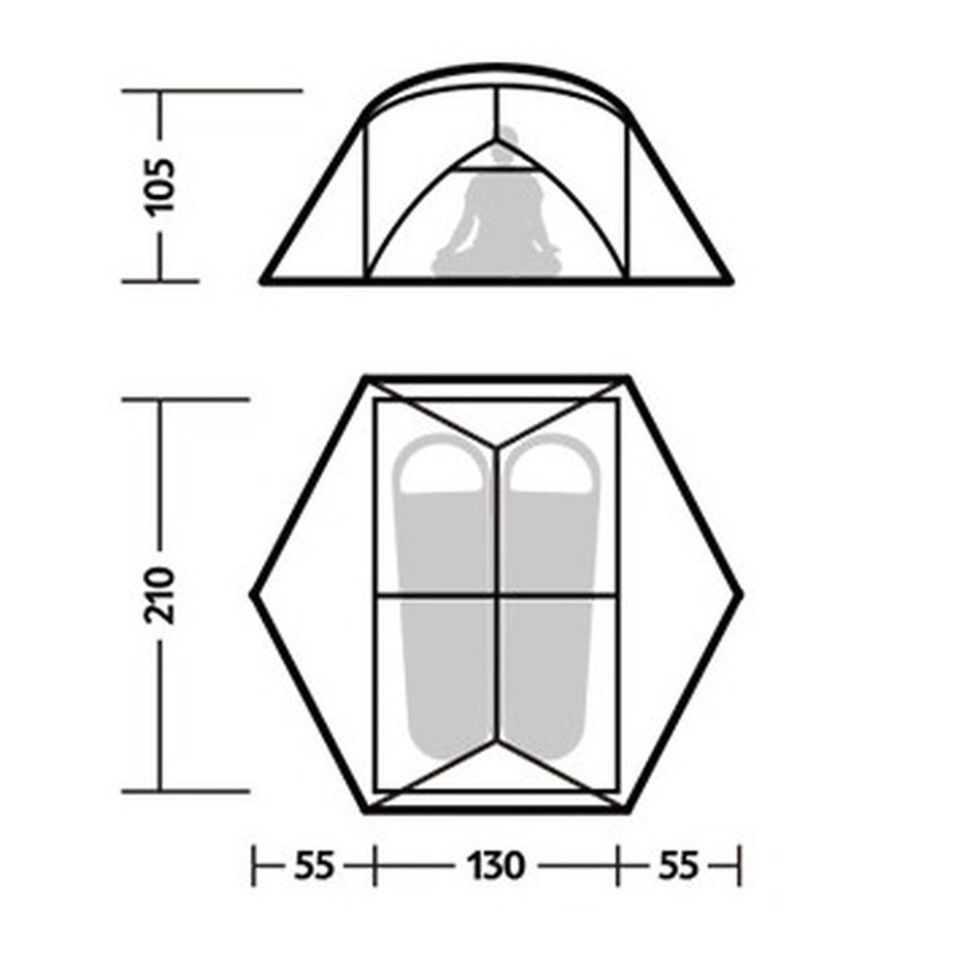 Намет надлегкий двомісний Naturehike Mongar CNK2550WS016, 15D, сiрий