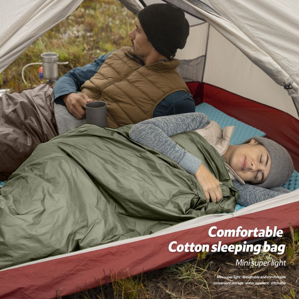 Спальний мішок Naturehike LW180 Mini NH21MSD04, правий, XL, темно-зелений