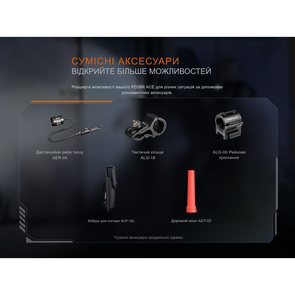 Ліхтар тактичний ручний Fenix PD36R ACE 3000 лм