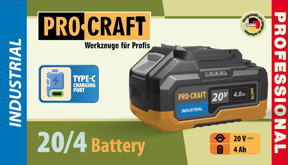 Акумуляторна батарея Procraft Battery20/4 industrial (20В, 4Аг)