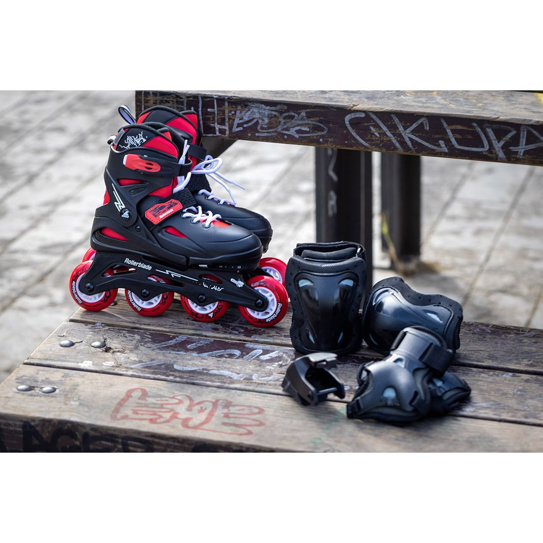 Rollerblade ролики Fury Combo black-red 33-38