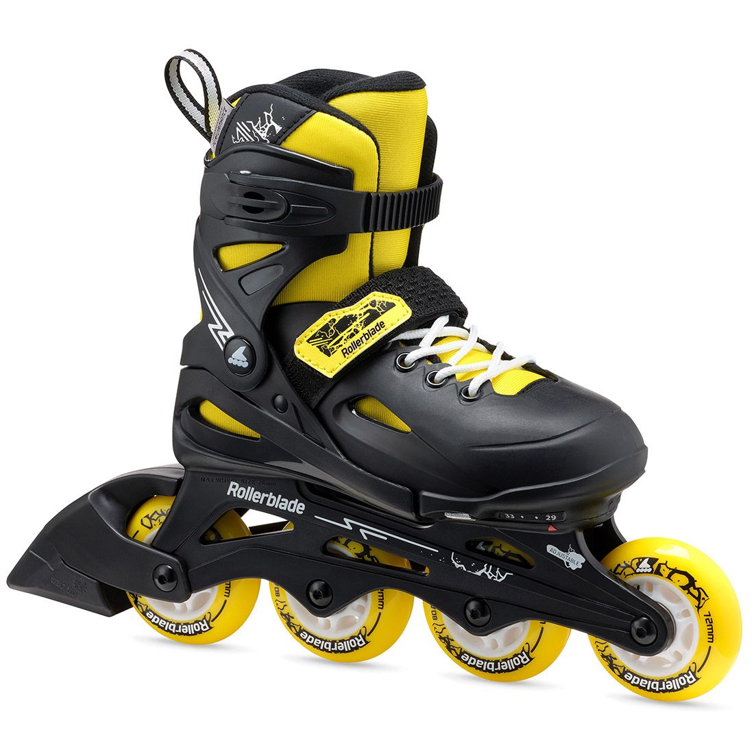Rollerblade ролики Fury black-yellow 36.5-40.5