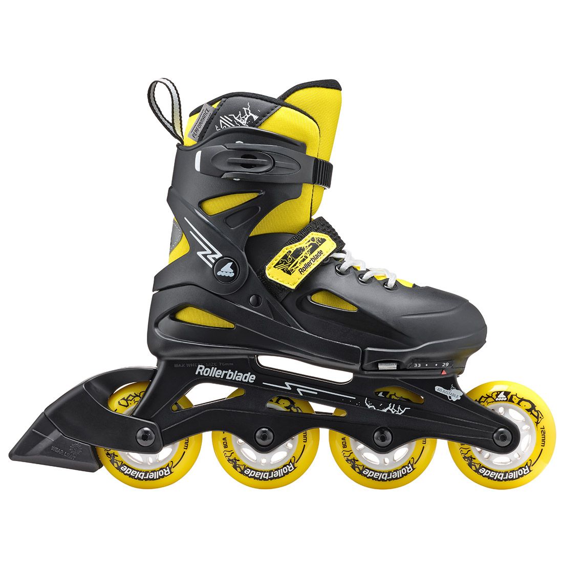 Rollerblade ролики Fury black-yellow 36.5-40.5