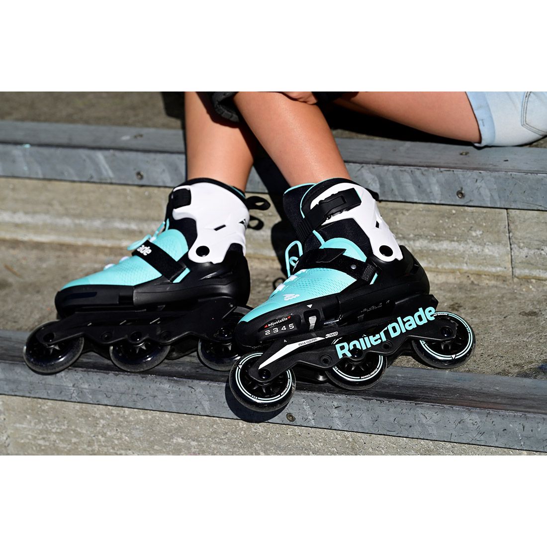 Rollerblade ролики Microblade 3WD aqua-white 33-36.5