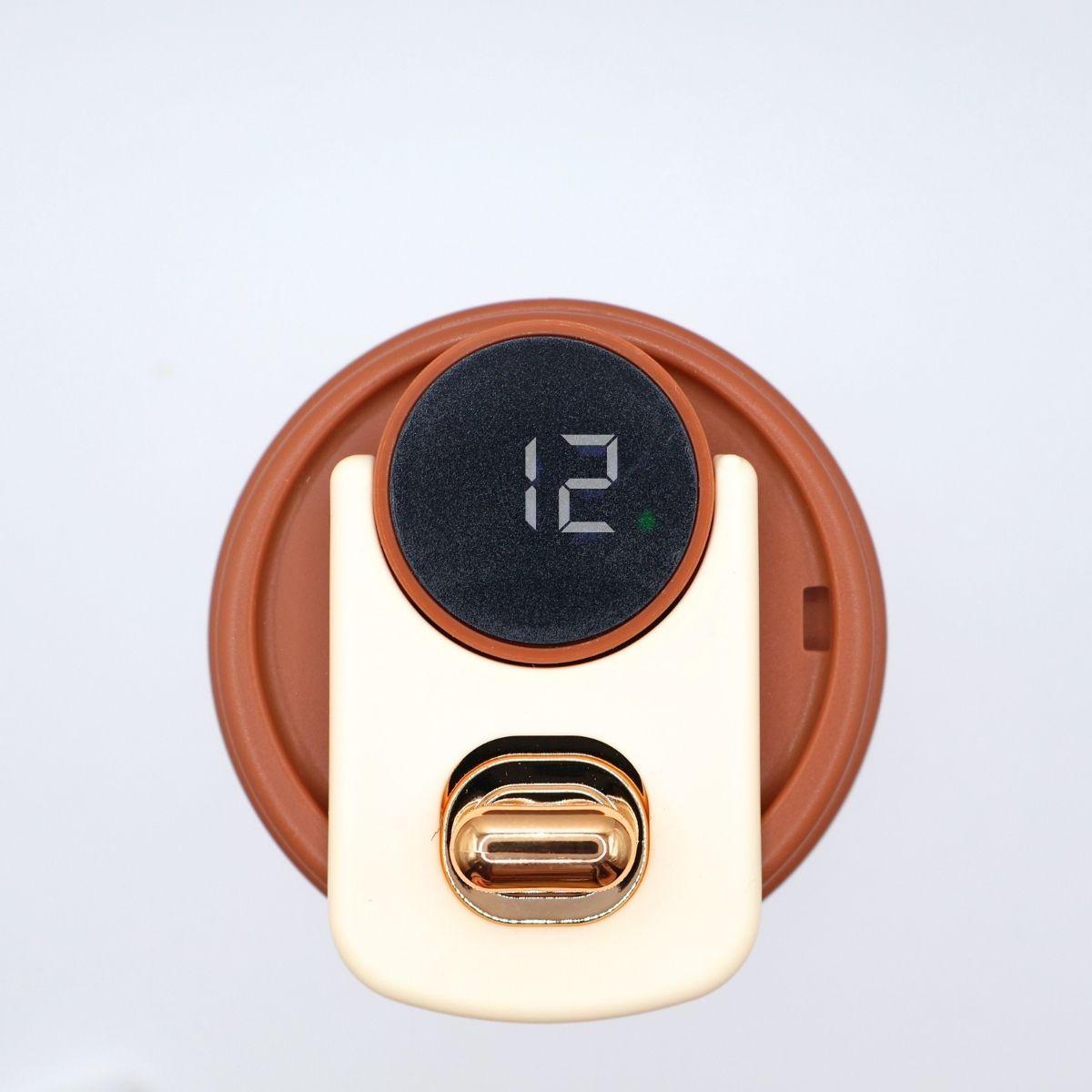 Термокружка 316 із нержавіючої сталі з LED-дисплеєм температури, 450 мл, коричнева