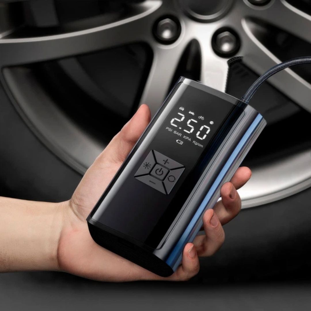 Портативний автомобільний компресор EG-216 з павербанком 12V