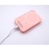 Power Bank 10000 мАг з бездротовою зарядкою, рожевий