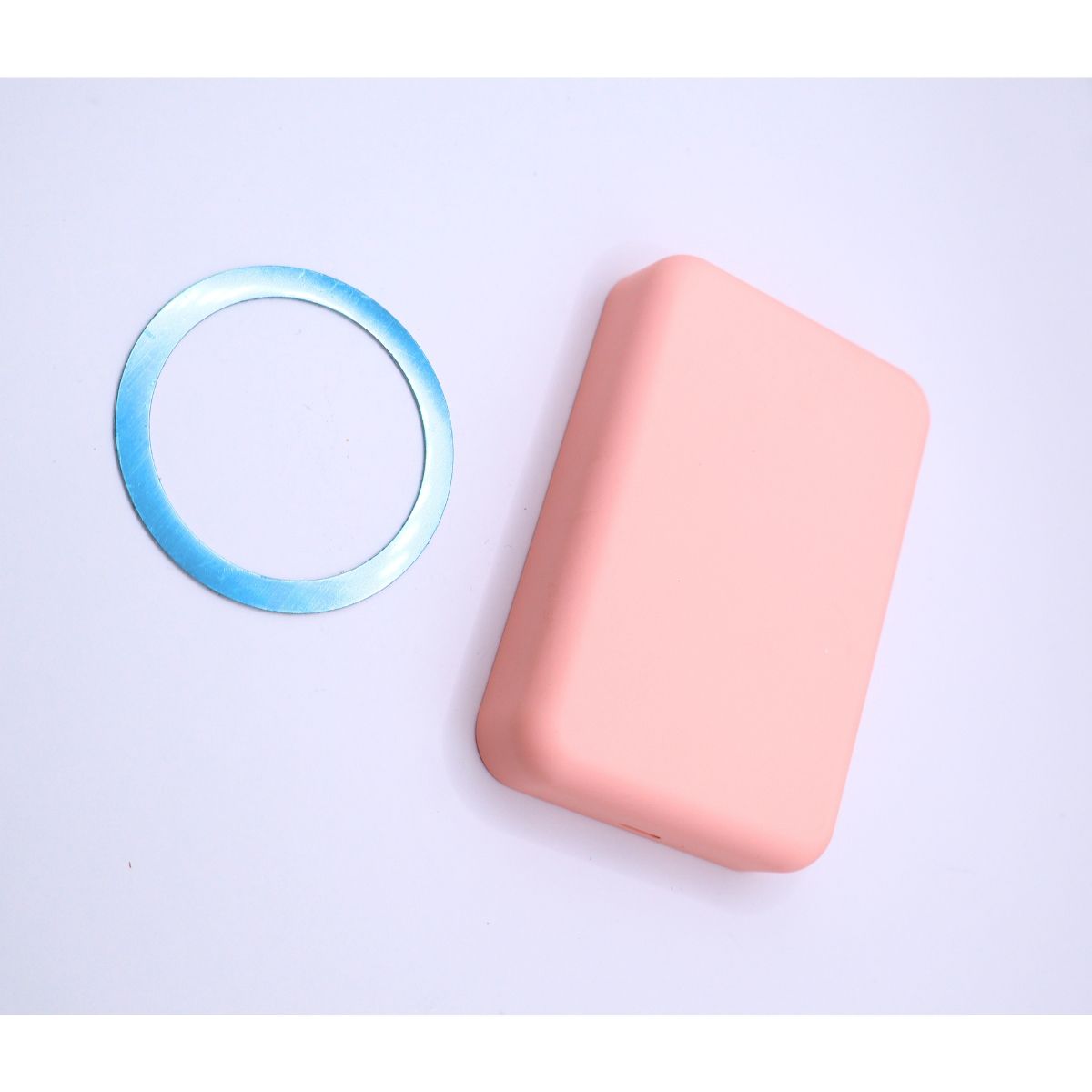 Power Bank 3000 мАг з бездротовою зарядкою, рожевий