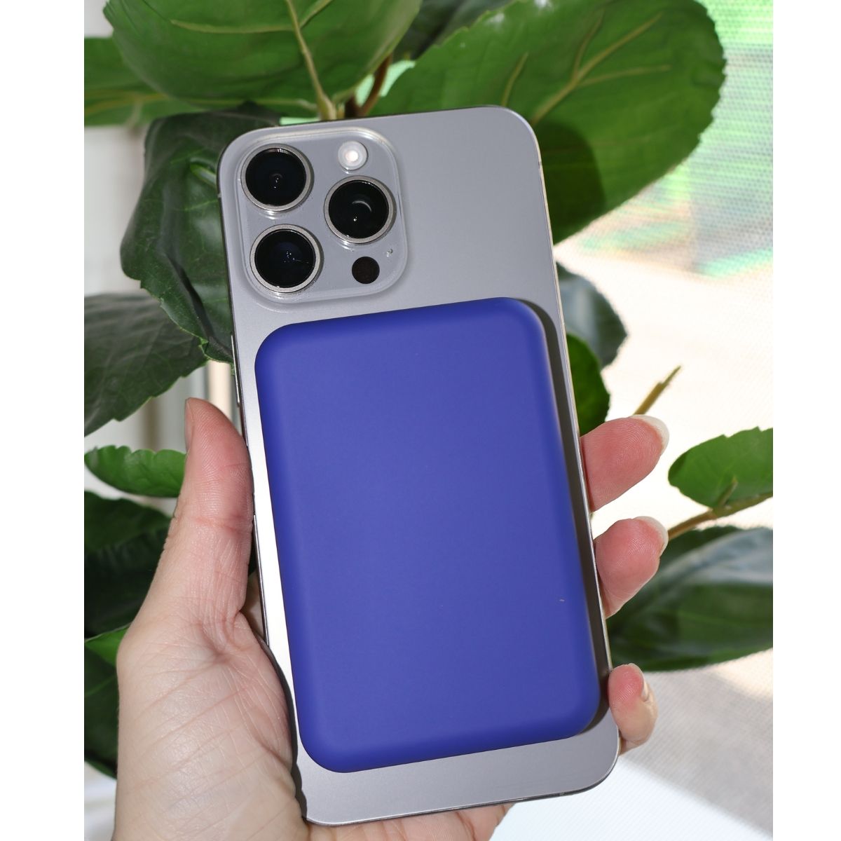 Power Bank 10000 мАг з бездротовою зарядкою, синій