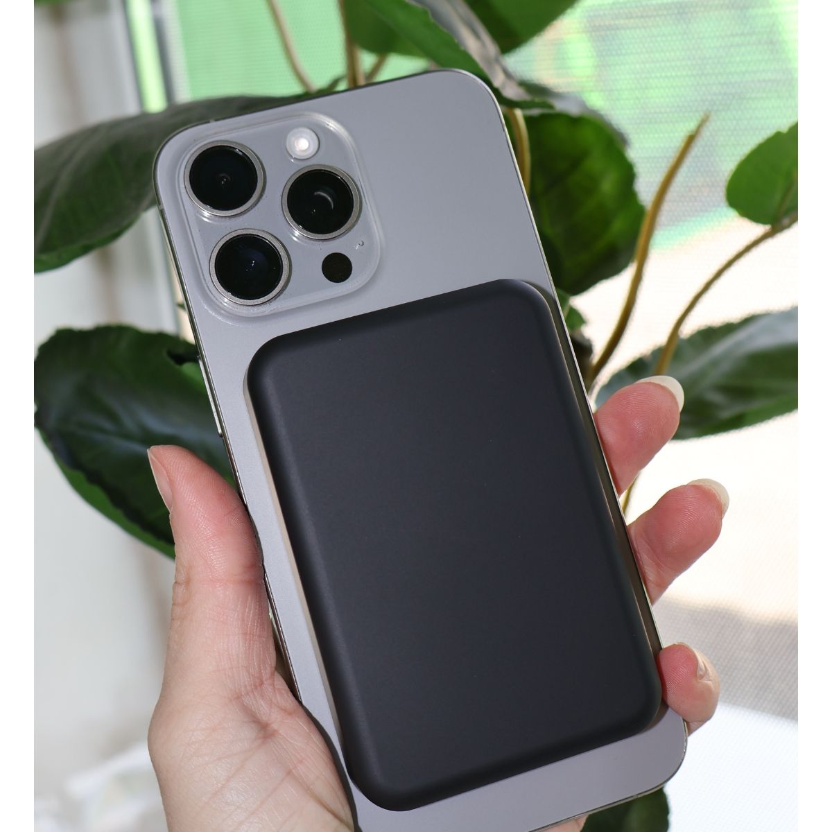 Power Bank 3000 мАг з бездротовою зарядкою, чорний